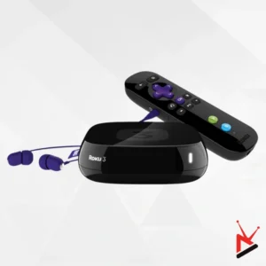 Roku 3 Streaming Media Player with remote and headphones